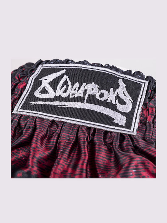 Muay Thai Boxershorts 8 Weapons Hanuman Schwarz Rot