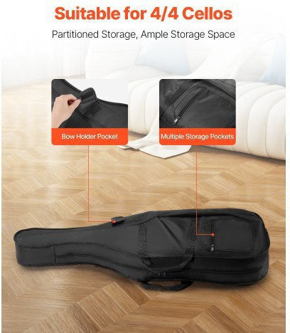 Vevor Waterproof Soft Case for String Instruments 4/4 Black