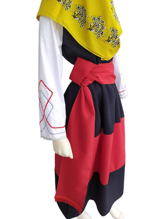 Traditional Kids Costume Maniatissa with Scarf with 3 Rows Necklace with 45 Coins