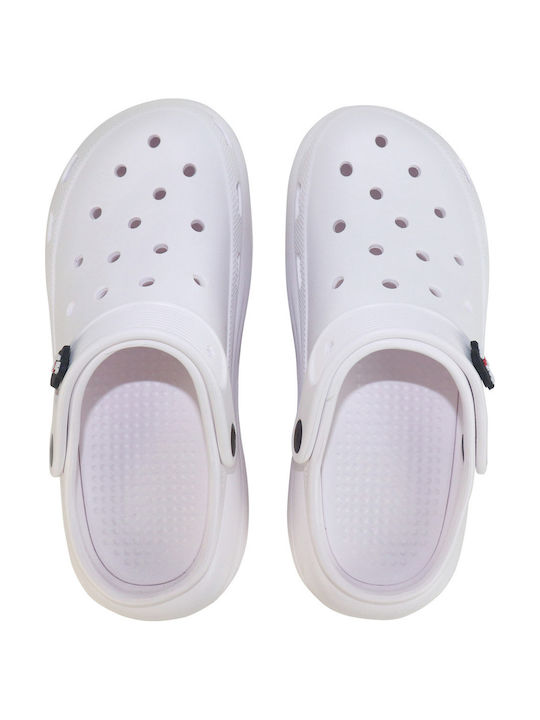 koniaris Women's Leather Anatomic Clogs White