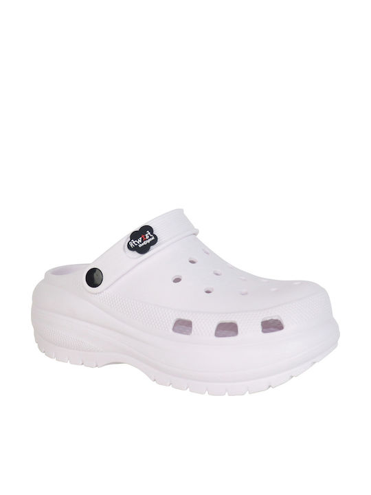 koniaris Women's Leather Anatomic Clogs White