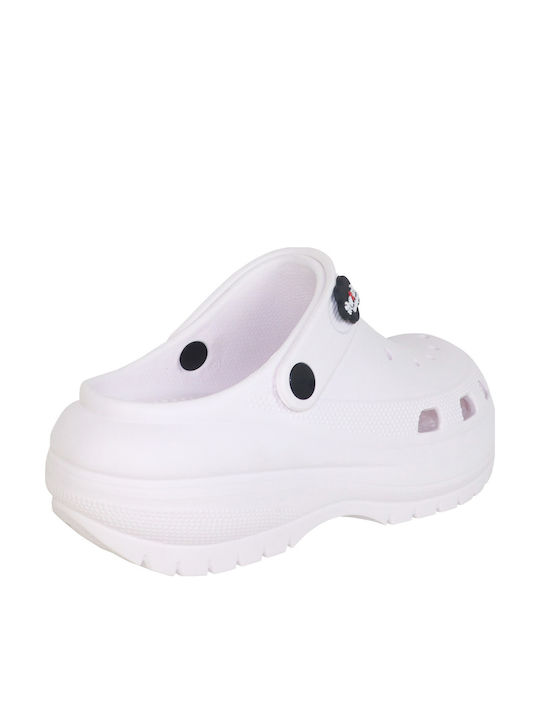 koniaris Women's Leather Anatomic Clogs White