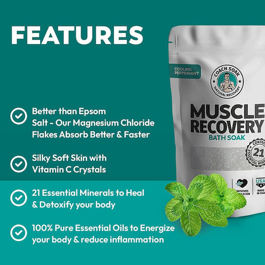 Muscle Recovery Bath Soak Cooling Peppermint 1.36kg