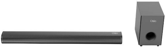 Osio OSBT-9060 Soundbar 2.0 Bluetooth και HDMI 15W με Ασύρματο Subwoofer και Τηλεχειριστήριο Μαύρο