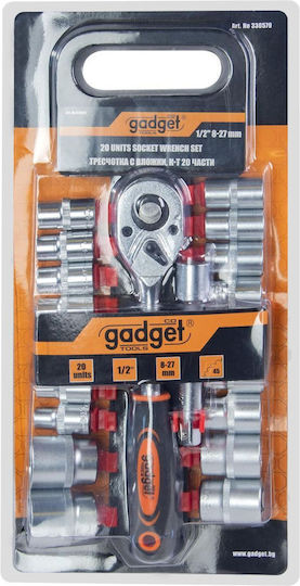 Gadget Master Ратчетни и гнездови гарнитури 1\2" 20бр