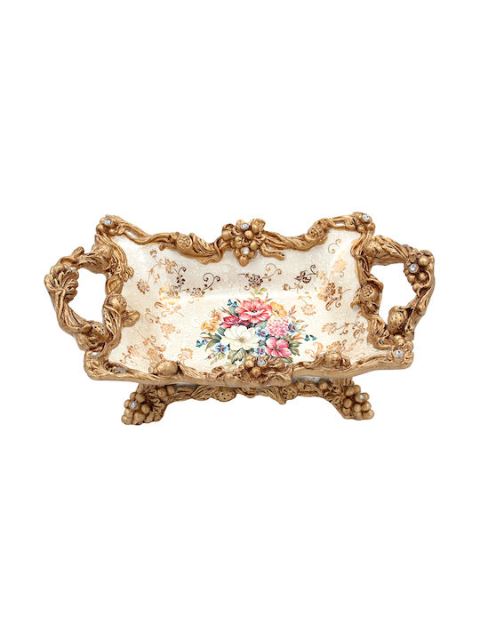 Decorative Polyresin Bowl 34x21x13 Cm Floral Keskor 66004