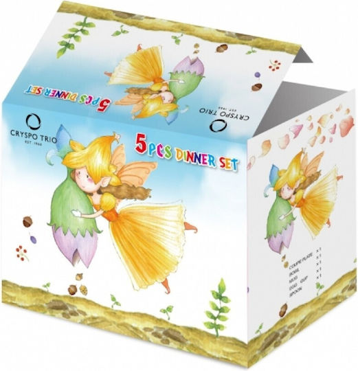 Cryspo Trio Σετ Φαγητού Faery από Πορσελάνη Πολύχρωμο 5τμχ