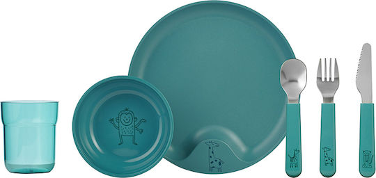 Mepal Set de hrănire Miffy din Plastic Turcoaz 6buc