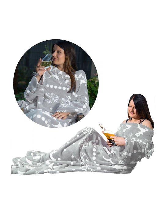 Homelevel Pătură Fleece Cu Mâneci 200x150cm Gri