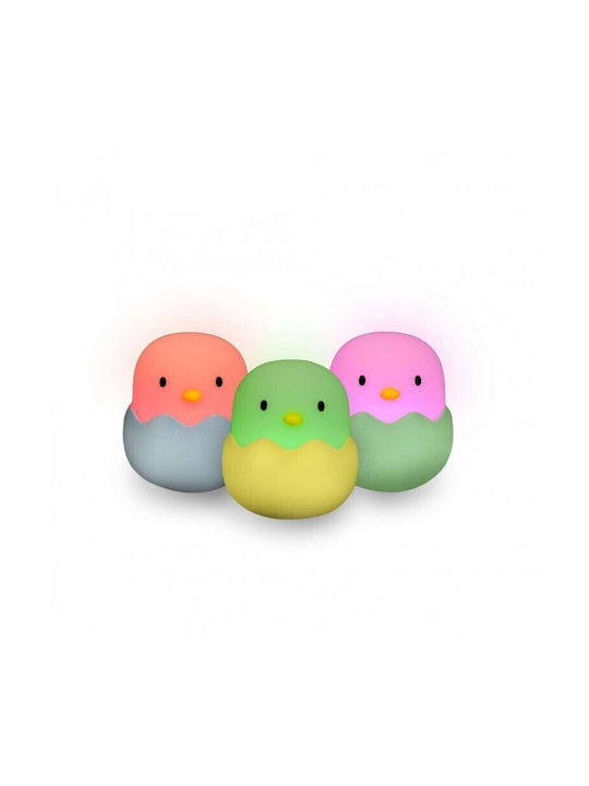 Mega Light Φωτάκι Νυκτός LED Baby Eggy 3τμχ Ρεύματος Πολύχρωμo Θερμό
