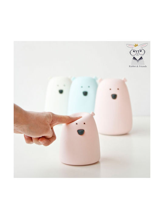 Rabbit & Friends Φωτάκι Νυκτός Bear Μπαταρίας Λευκό