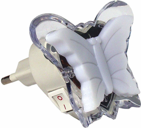 Ankor Nursery Night Light LED Butterfly Power White with Green Light
