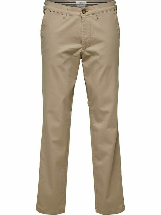 Trousers Chino Elastic in Slim Fit Beige