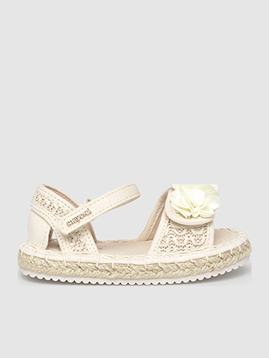 Kids Espadrilles With Hoop & Loop Closure Gold
