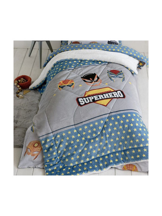 Nima Kids Duvet Cover Single Superheroes Gray 160x220cm