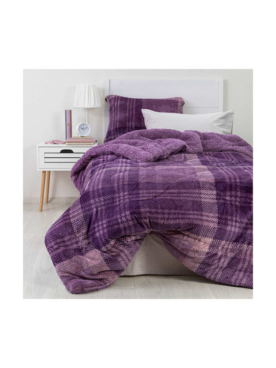 Borea Παιδικό Κουβερτοπάπλωμα Μονό Boxy Μωβ 160x220εκ.