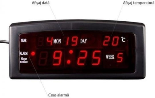 Tisch-Digitaluhr mit Wecker Rot DFM8DWYBM