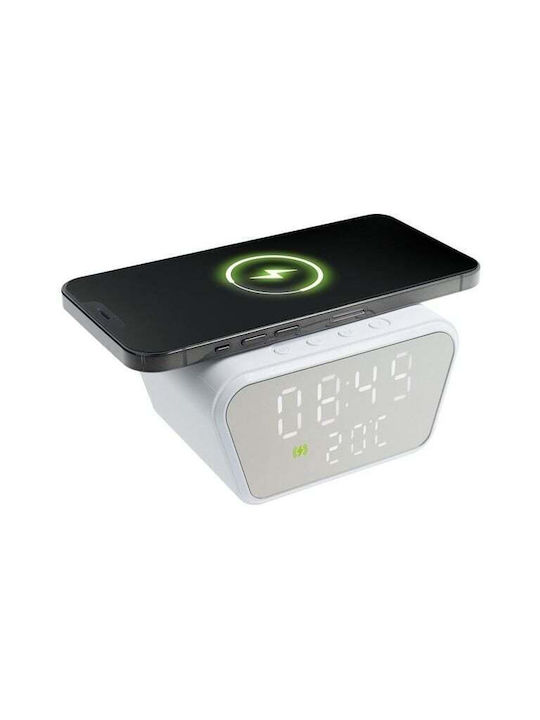 Tabletop Digital Clock with Alarm Clock White DLM8DWYBM