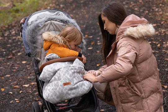 Sensillo Olaf Universal Husa Pentru Cărucior Impermeabilă Neagră Cu Căptușeală Fleece 100x45cm