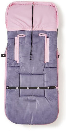 Interbaby Panda Luna Universal Kinderwagen-Fußsack Rosa 90x46εκ.