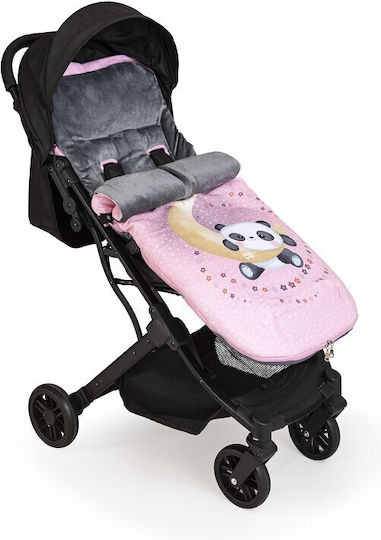 Interbaby Panda Luna Universal Kinderwagen-Fußsack Rosa 90x46εκ.
