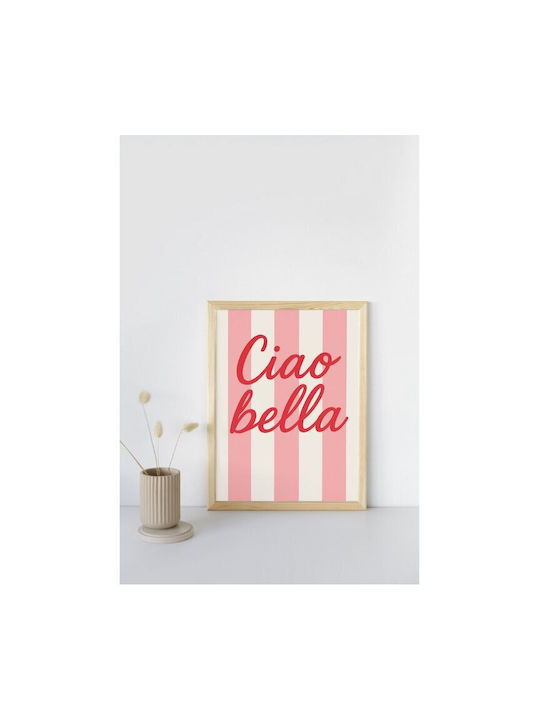 Retro Dekorative Poster Malereien Küche Rahmenlos A4 Glänzender Druck Streifen Ciao Bella
