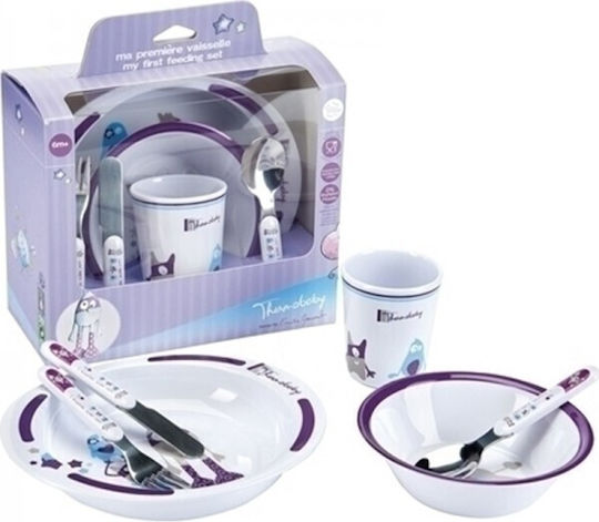 Thermobaby Thermobaby Baby & Kids Feeding Set Made of Gray Melamine 6 Pieces