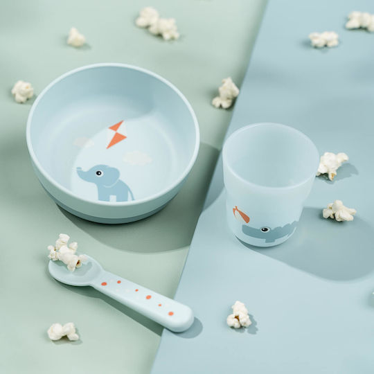 Done by Deer Feeding Set made of Plastic Blue 3pcs