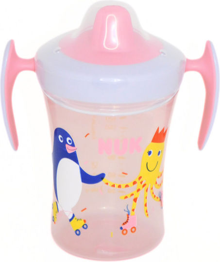 Nuk Evolution Trainer Cup Educational Sippy Cup Plastic with Handles Pink Octopus for 6m+m+ 230ml