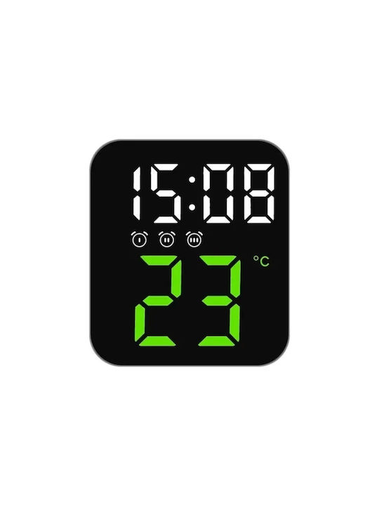 Wall Clock Digital Green 11x10cm