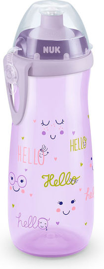 Nuk First Choice Sports Cup Εκπαιδευτικό Μπιμπερό Πλαστικό Hello Purple για 36m+ 450ml
