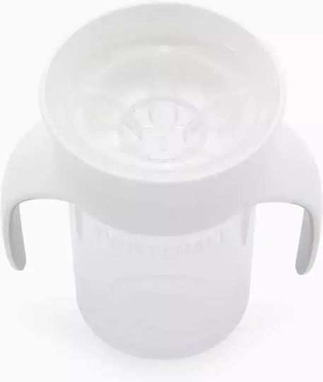 Twistshake Cup Educational Sippy Cup Plastic with Handles White for 6m+m+ 230ml