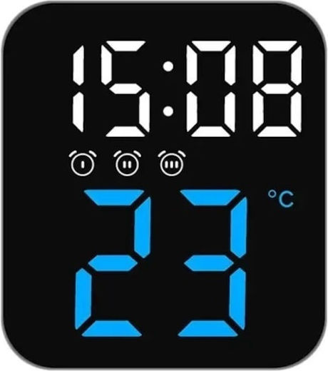 Wanduhr Digital Kunststoff Blau 11x10cm