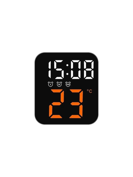 Wanduhr Digital Kunststoff Orange 11x10cm