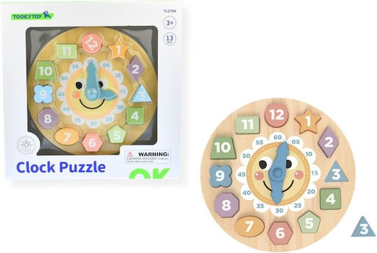 Wooden Kids Peg Puzzle Pastel 13pcs Tooky Toys