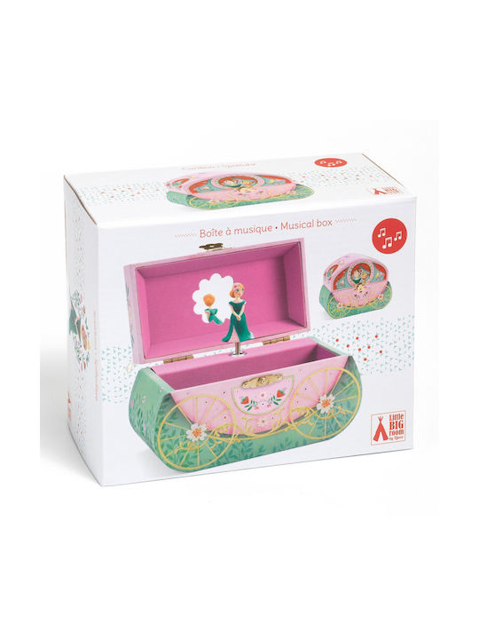 Djeco Djeco Kids Room Decor Accessories Princess Car Wooden Jewelry Box Green