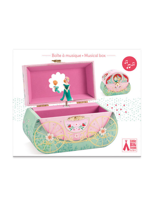 Djeco Djeco Kids Room Decor Accessories Princess Car Wooden Jewelry Box Green