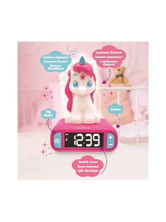 Lexibook Επιτραπέζιο Ρολόι Unicorn Ροζ