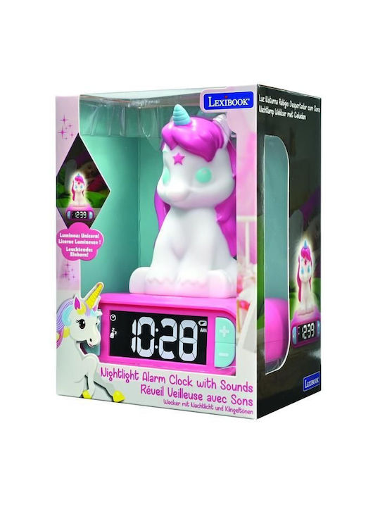 Lexibook Επιτραπέζιο Ρολόι Unicorn Ροζ