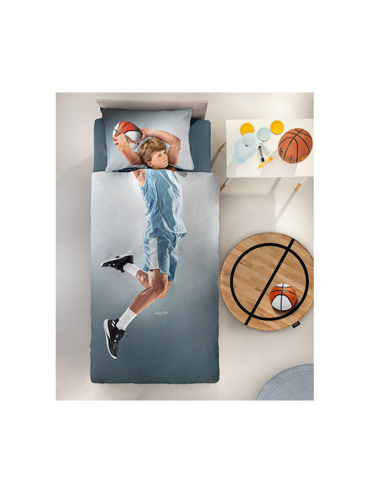Saint Clair Kids Quilt Set Single with Pillowcase Hoop Light Blue 160x230cm