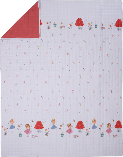 Nef-Nef Homeware Kids Quilt Single Fairy World White 180x240cm