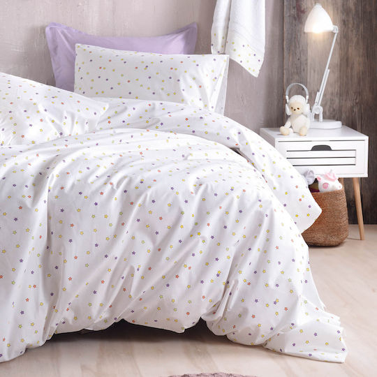 Rythmos Kids Quilt Set Single with Pillowcase Blaze White 160x240cm