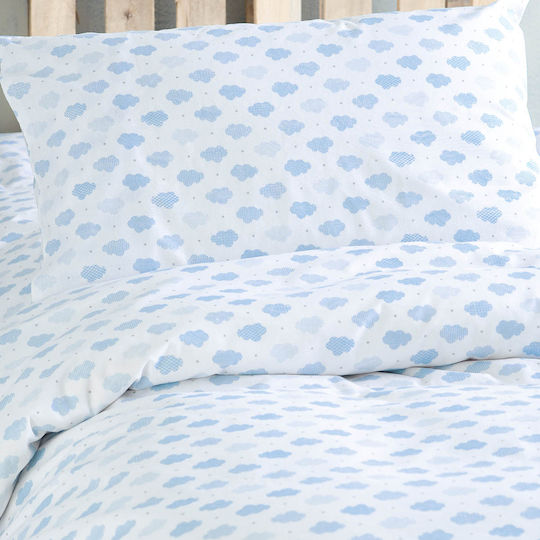 Rythmos Set Pătură Pentru Copii Single Cu Față De Pernă Cloudy Albastră 160x240cm