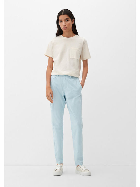 Red Label Γυναικείο Chino Παντελόνι Βαμβακερό σε Κανονική Εφαρμογή Γαλάζιο