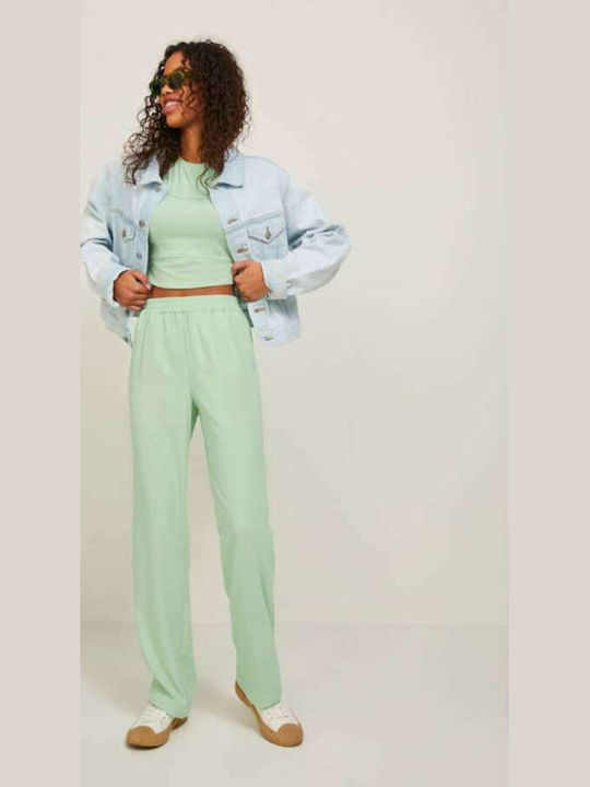 Дамско Текстил Панталон с Ластик Pastel Green