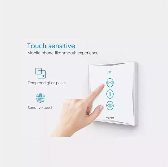 Încastrat Comutator de Perete Wi-Fi Obturator rulou Triplu cu Cadru Alb