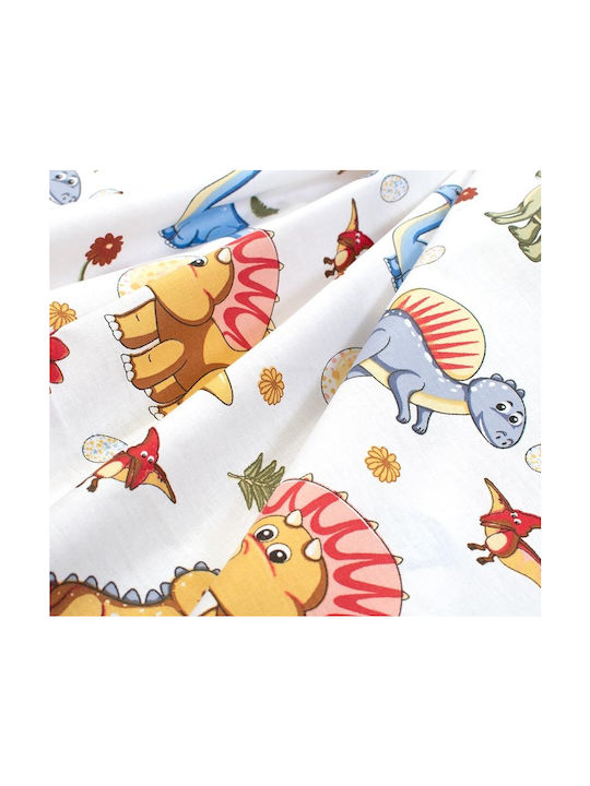 24home.gr Sheet Set Single Cotton White-blue 160x240cm 2pcs