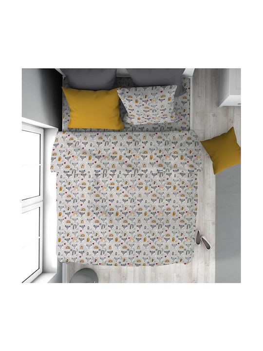 Dimcol Sheet Set Single Cotton Grey 160x240cm 2pcs