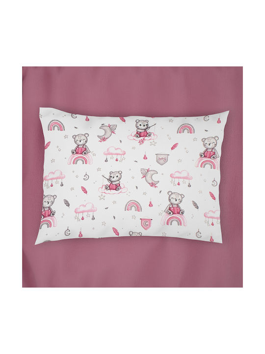 Dimcol Σετ Σεντόνια Μονά Βαμβακερά White-pink 160x240cm 3τμχ