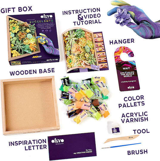 Diy Creative Wood & Craft Clay Construction Set Suculente Energie